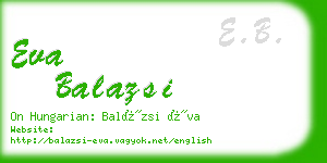 eva balazsi business card